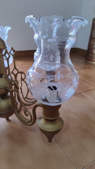 Candeeiro ferro dourado