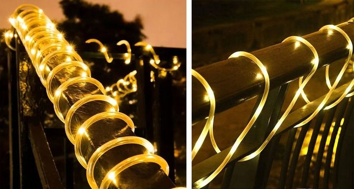 wąż led lampki zewnętrzne choinkowe flash tryby timer ip67 230v ciepły 20m