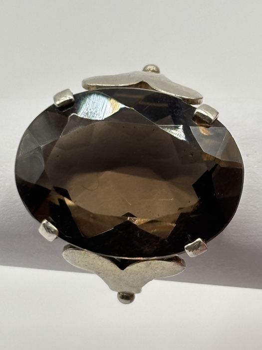 Pierścionek z kwarcem dymnym 1472
