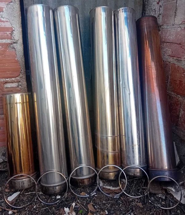 Tubos de chaminé em Inox 150 mm - Total 5,5 metros