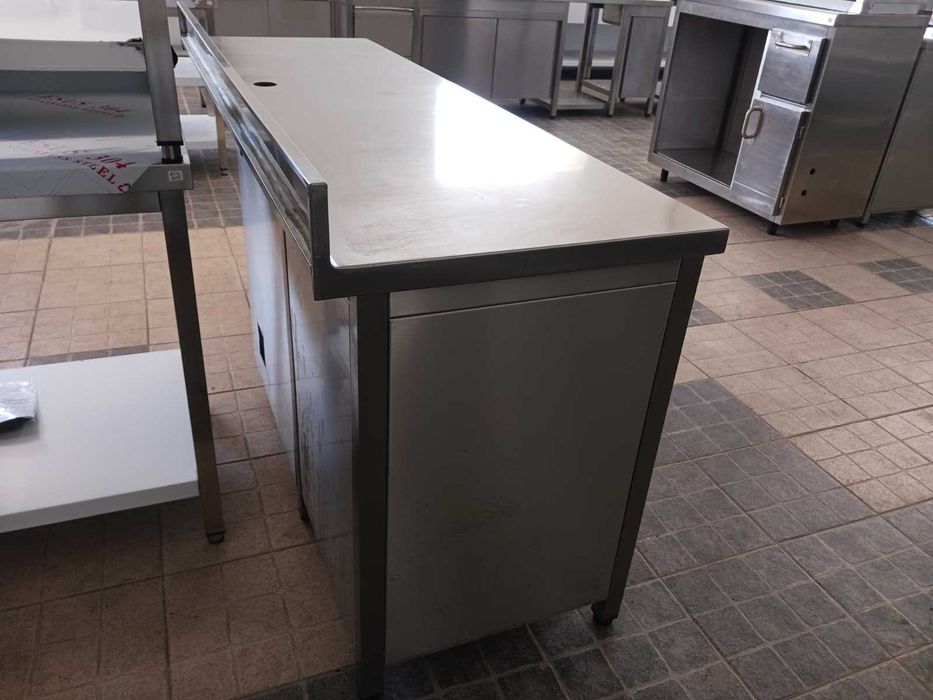 ACM1671 - Bancada de Apoio em Inox para Máquina de Café - Usada