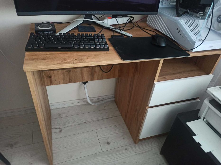 Biurko WOTAN Biale Komputerowe Mlodzieżowe Szuflady 100cm