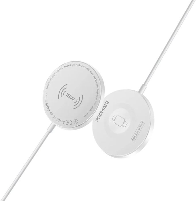 Promate, Bezprzewodowa ładowarka 3-w-1, Podwójna Qi iPhone, apple