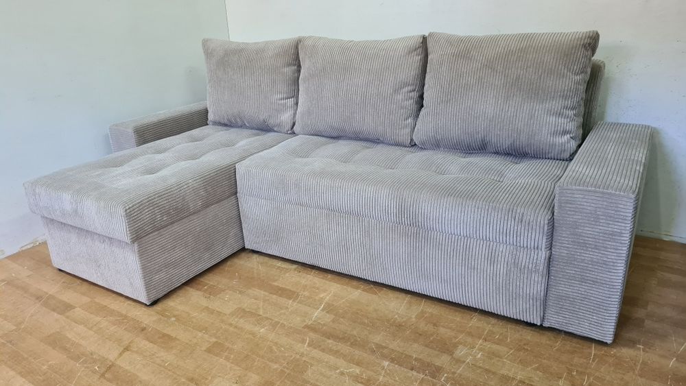 Nowy Narożnik automat sprężyny sztruks welur plusz sofa rogówka kanapa