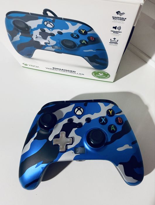 Pad do konsoli Kontroler POWERA Enhanced Camo Niebieski moro Xbox