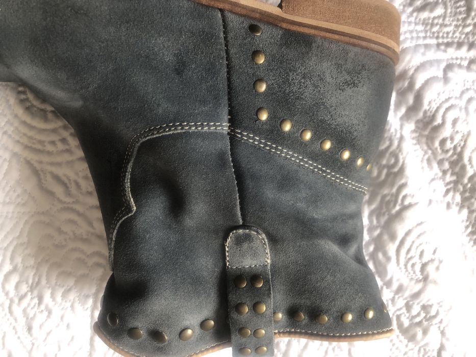 Botki niebieskie z ćwiekami