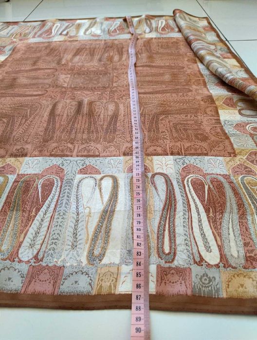 Chusta brąz beż 100 % Jedwab Silk Soie Seide