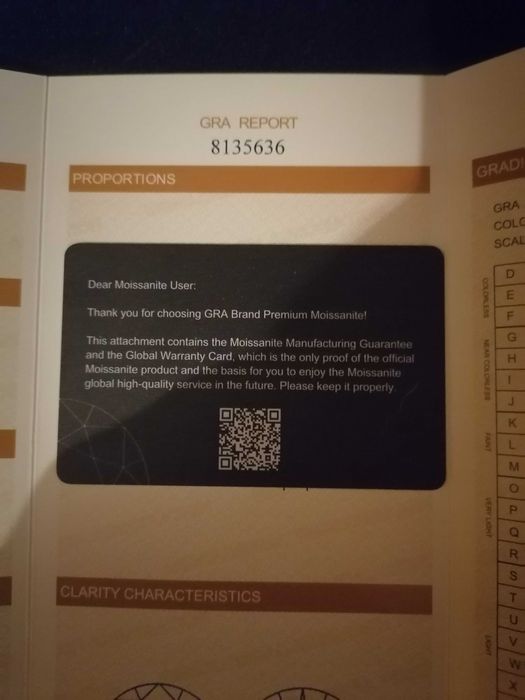 Diamante de moissanite 1ct 6.5mm certificado