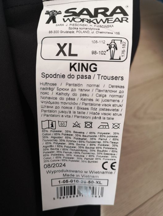 Spodnie robocze do pasa Spodnie Atlas rozmiar XL 54 Spodnie SARA Nowe