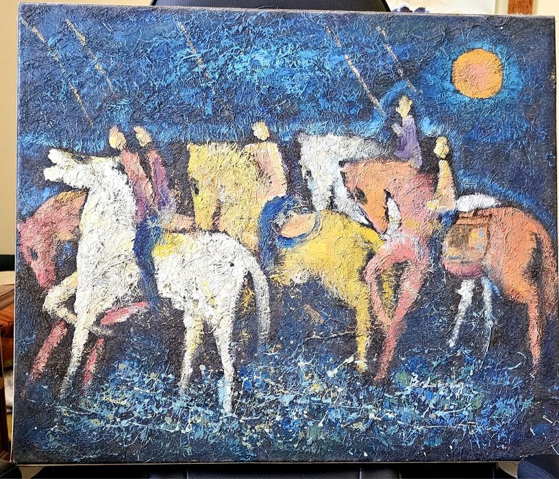 Quadro contemporâneo original — composição expressionista