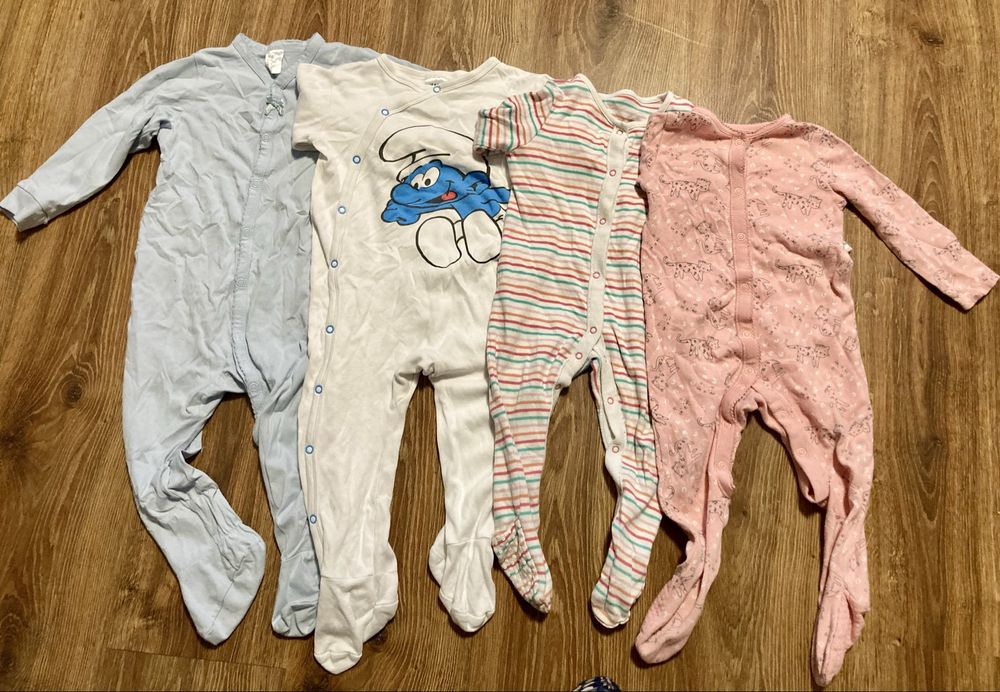 Cztery pajacyki rozm. 80-86 H&M, F&F