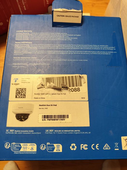 Kamera Reolink Duo 3V PoE 16MP UHD 180° – NOWA / Zwrot konsumencki