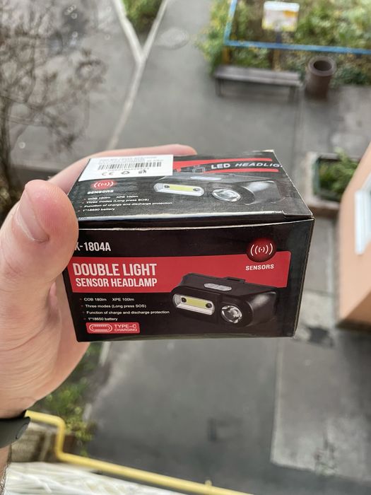 ДОВГОВІЧНИЙ, Налобний ліхтар із змінним акумулятором 18650 на 3000 mAh