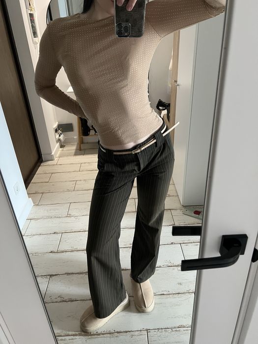 Штани в смужку, брюки прямі