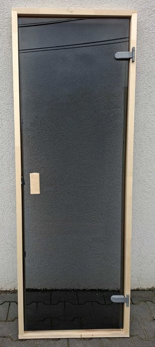 DRZWI sauna fińska BASIC osika brąz/sosna grafit 69x189, 7x19 OKAZJA !