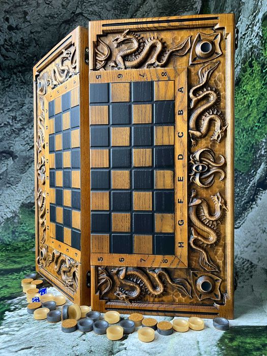 Шахмати+шашки+нарди в середині, шахматы, нарды, 3/1 ,тематичні