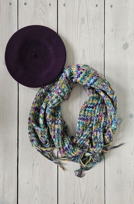 Fioletowy śliwkowy beret 100% wełna wełniany wool czapka zimowa