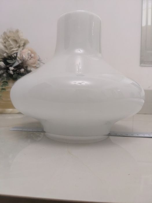 Старинный винтажный стеклянный плафон для настольной лампы