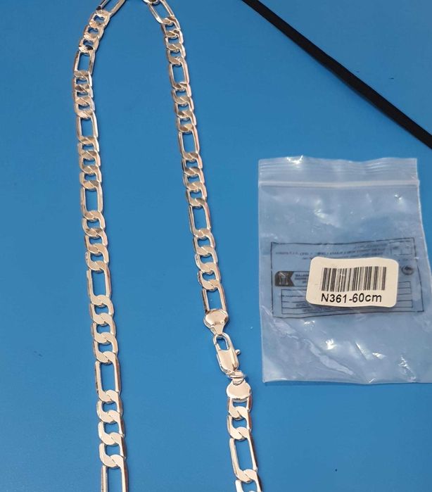 Solid 925 Sterling Silver Figaro Chain Necklace