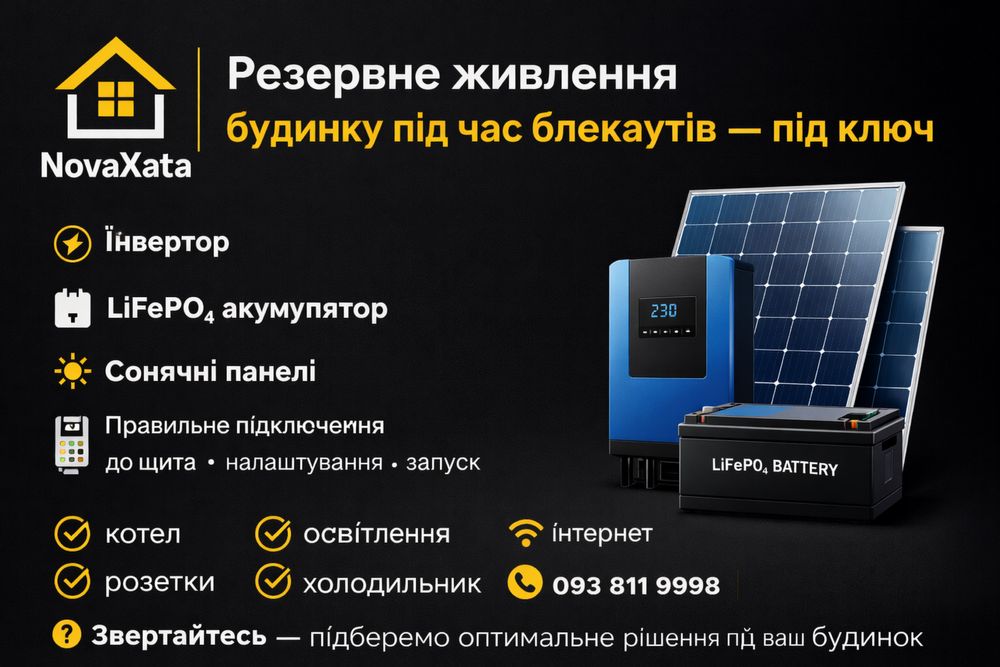 Резервне живлення для будинку - під ключ