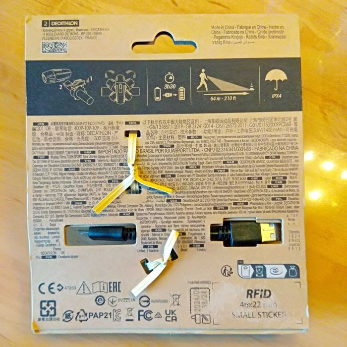 lampka rowerowa z decathlonu Led Elops FL920 nowa