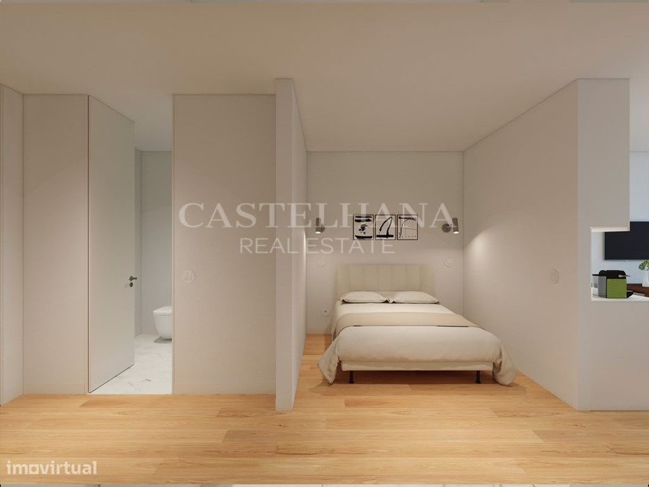 Apartamento T0 com logradouro em novo empreendimento no centro do P...