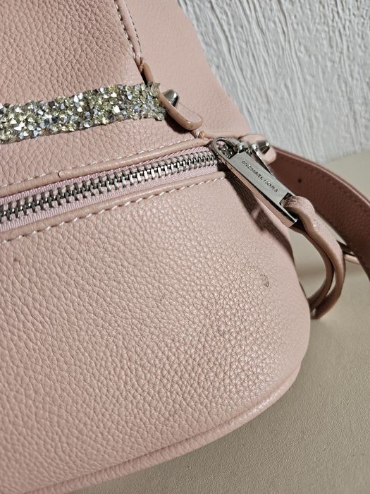 Рюкзак жіночий шкіряний пудрового кольору б/у