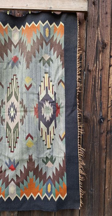 Piękny, wełniany kilim w stylu Art Deco