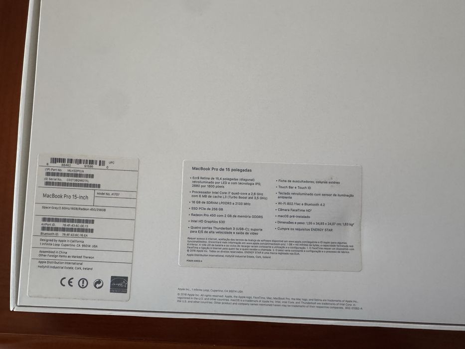 MacBook Pro, 15 polegadas, 2016