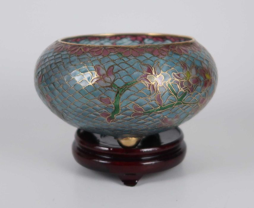 Taça Chinese plique-a-jour transparency enamel