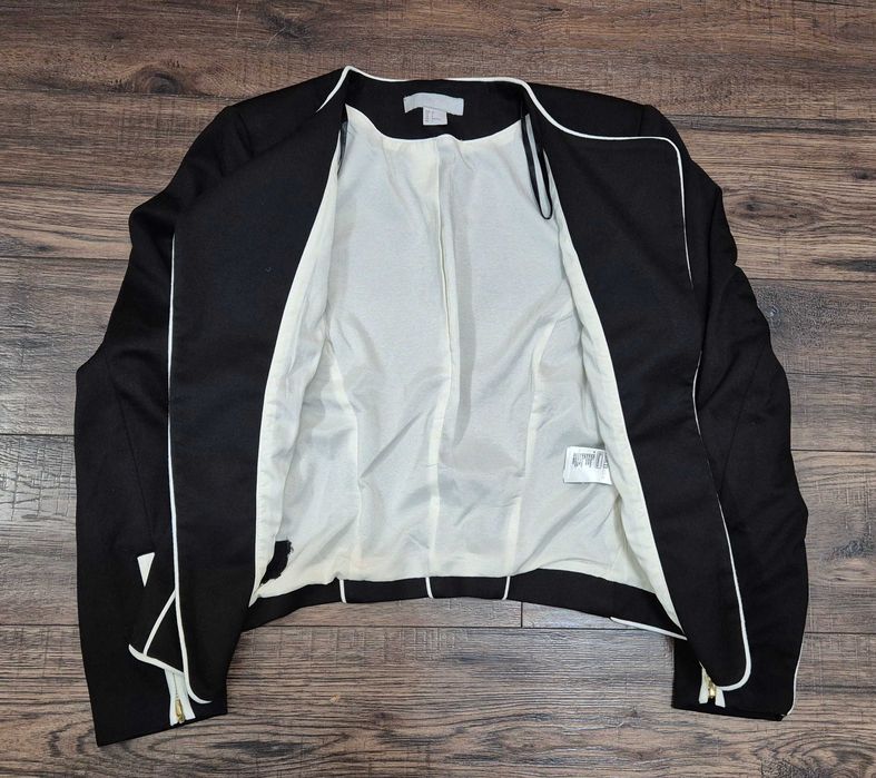 marynarka nr 4 żakiet czarna h&m S lamówki G 04