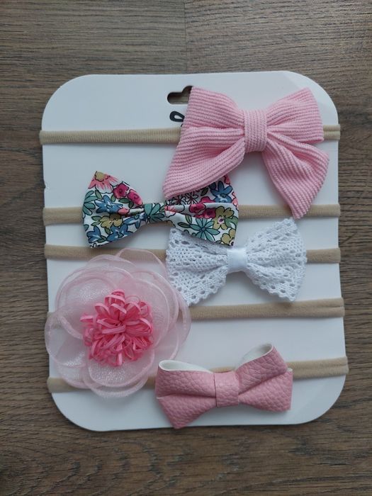 Дитяча нейлонова пов'язка на голову, для волосся з бантиком, квітами