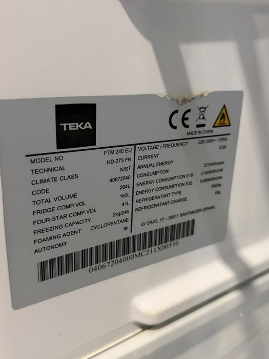 Frigorífico Teka