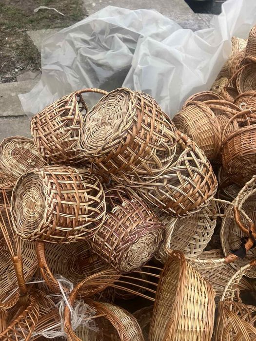 Польські вибілені  великодні кошики білі з Польщі купити гуртом