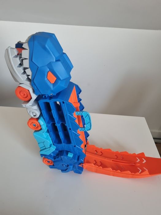 T-Rex ciężarówka z dinozaurem transportowym tor + auta ślizg T-Rex