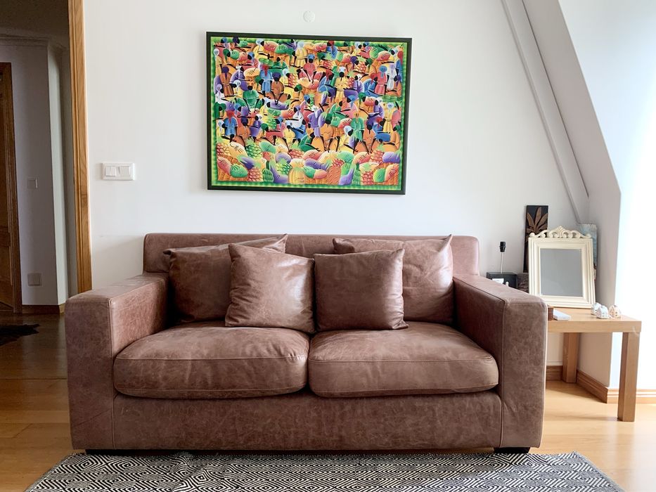 Sofá em pele 3 lugares