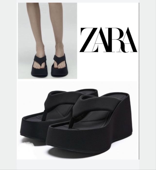 Шлепанци на танкетке zara