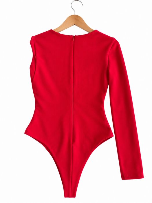 Боді Zara S червоне на одне плече