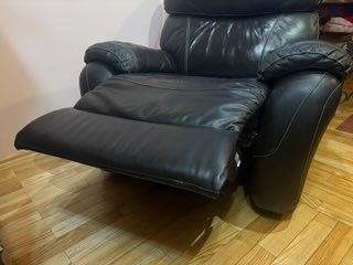 Fotel lub dwa rzkładany z funkcją spania, skórzany, czarny