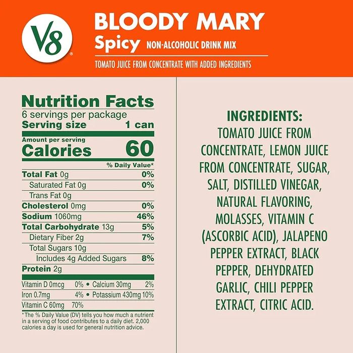 V8 Bloody Mary Spicy Mix Микс для приготовления коктейля Кровавая Мэри