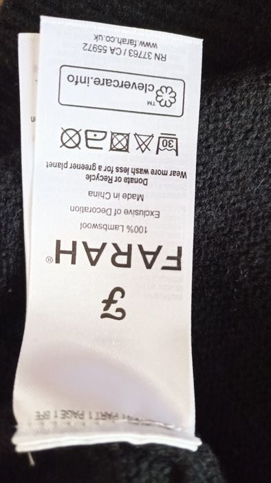 Wełniany sweter Farah rozmiar L