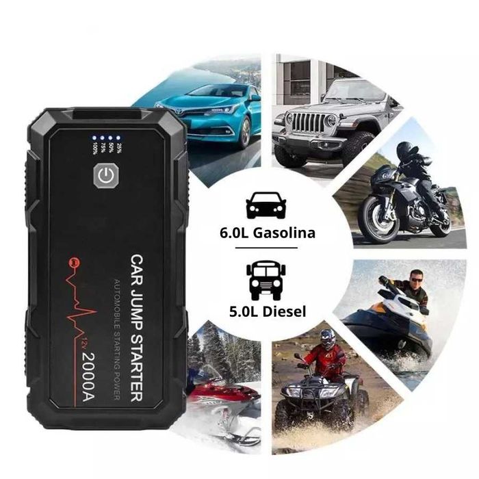 BOOSTER 24000mha 12V 2000A - Arrancador  Baterias Starter Up PowerBank