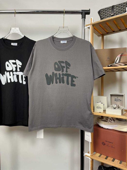 Футболка Off White | Бавовняна Сіра Футболка Офф Вайт | Люкс Стрітвір