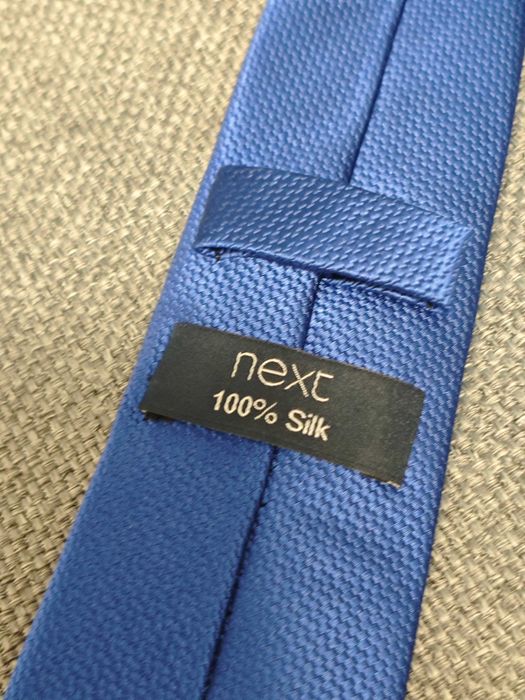 Next синя / блакитна шовкова краватка чоловіча галстук шелковый синий