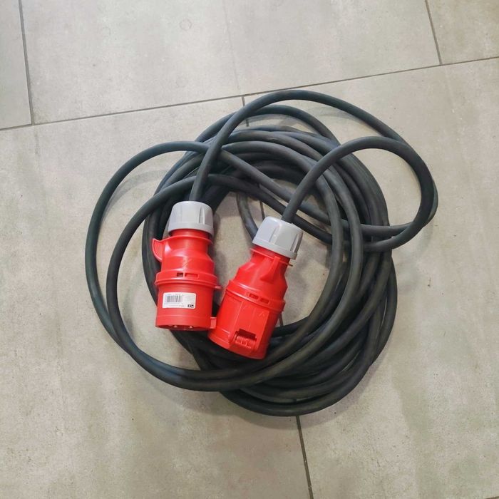 Przedłużacz siłowy guma 5x2,5 16A 5P 15m