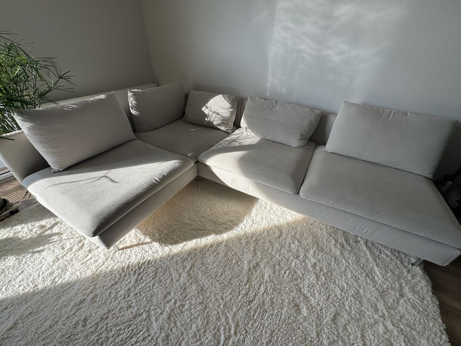 Ikea naroznik sofa dwa pokrycia bez i szary Soderhamn 4 osobowa