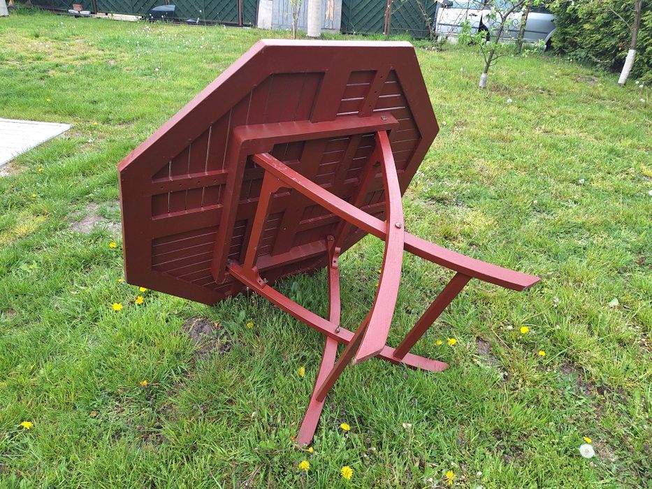 Drrewniany składany komplet ogrodowy
