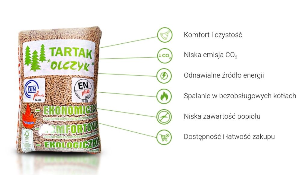 Dostępny - Pelet  Olczyk EnPLUS A1 DIN 2100tona, paleta 2200 HDS