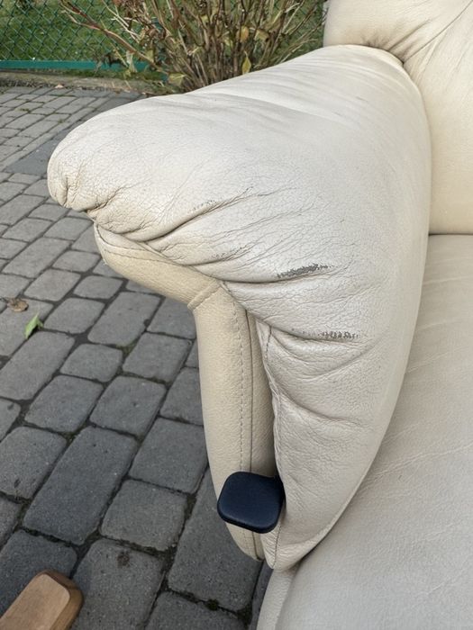 Крісло з пуфом шкіряне реклайнер (00133) релакс