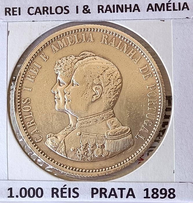 Série em prata  comemorativa da monarquia portuguesa ( Carlos I & Rainha Amélia)